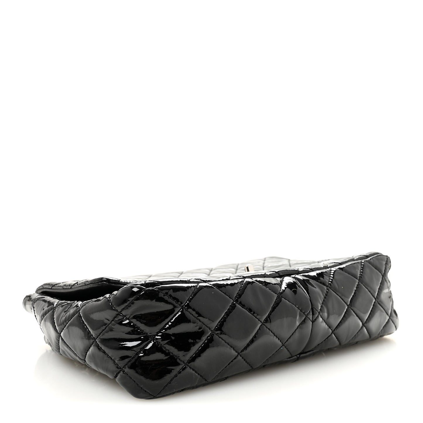 Patent Quilted Jumbo Single Flap Black