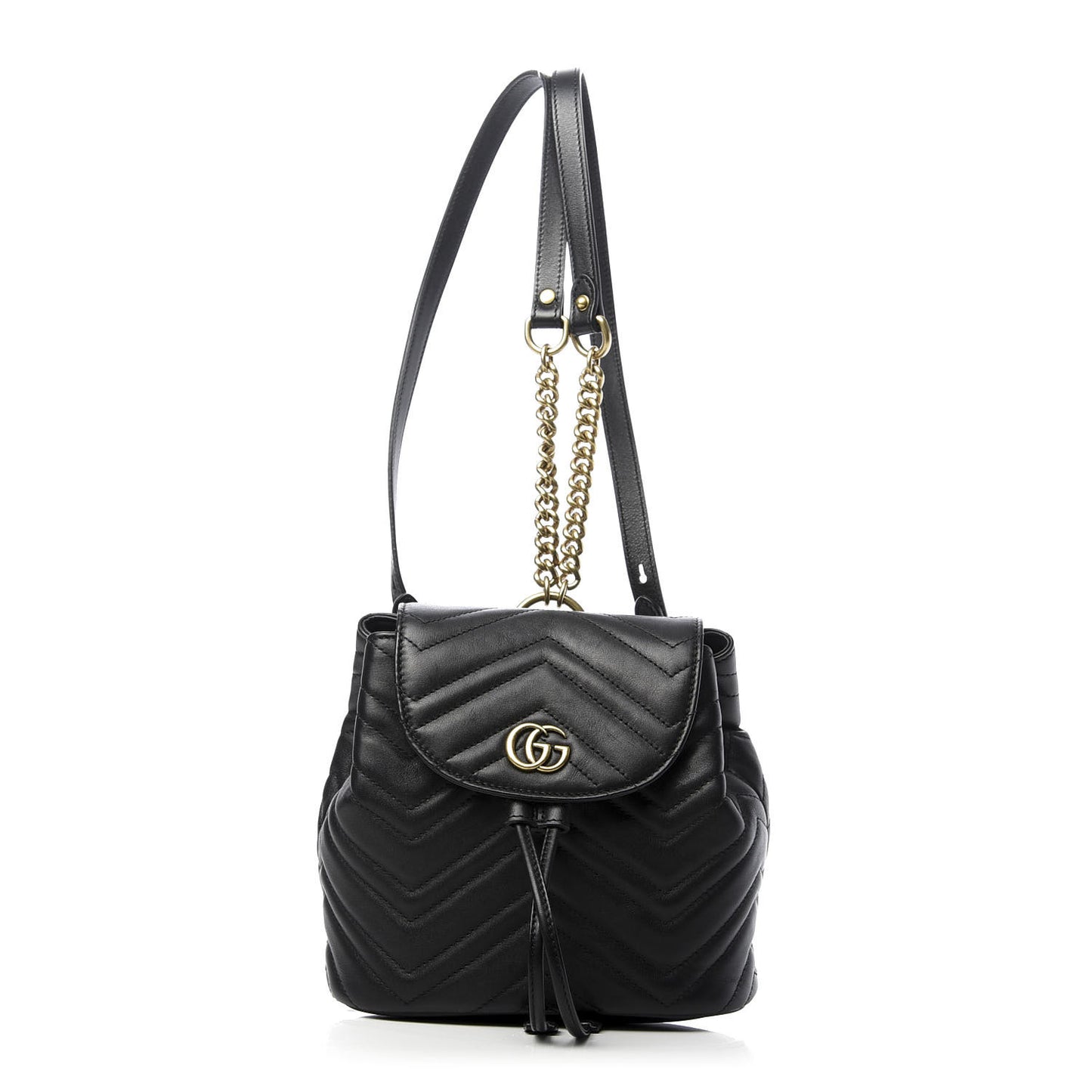 Calfskin Matelasse GG Marmont Flap Backpack Black