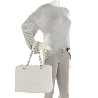 Chanel Caviar Quilted Grand Shopping Tote GST White 2 of 8
