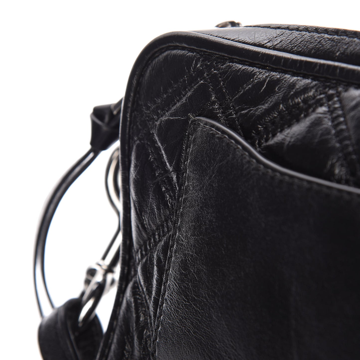 Natural Grain Calfskin Quilted The Softshot 21 Bag Black
