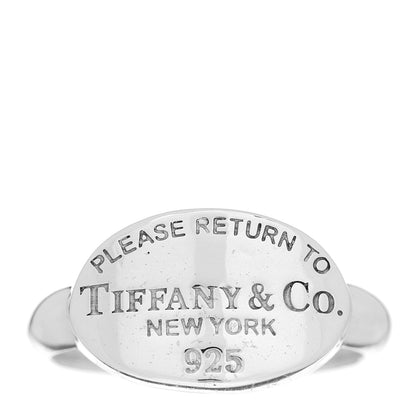 Tiffany Sterling Silver Return to Tiffany Oval Ring 51 5.75 1 of 4