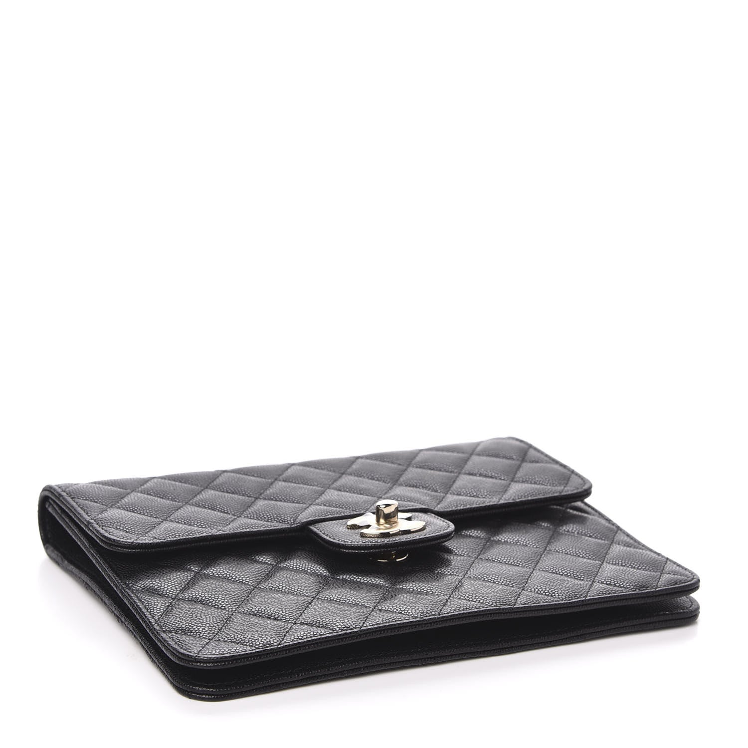 Chanel Caviar Quilted Square Flap Clutch Black 4 of 10