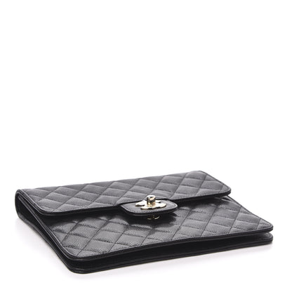 Chanel Caviar Quilted Square Flap Clutch Black 4 of 10