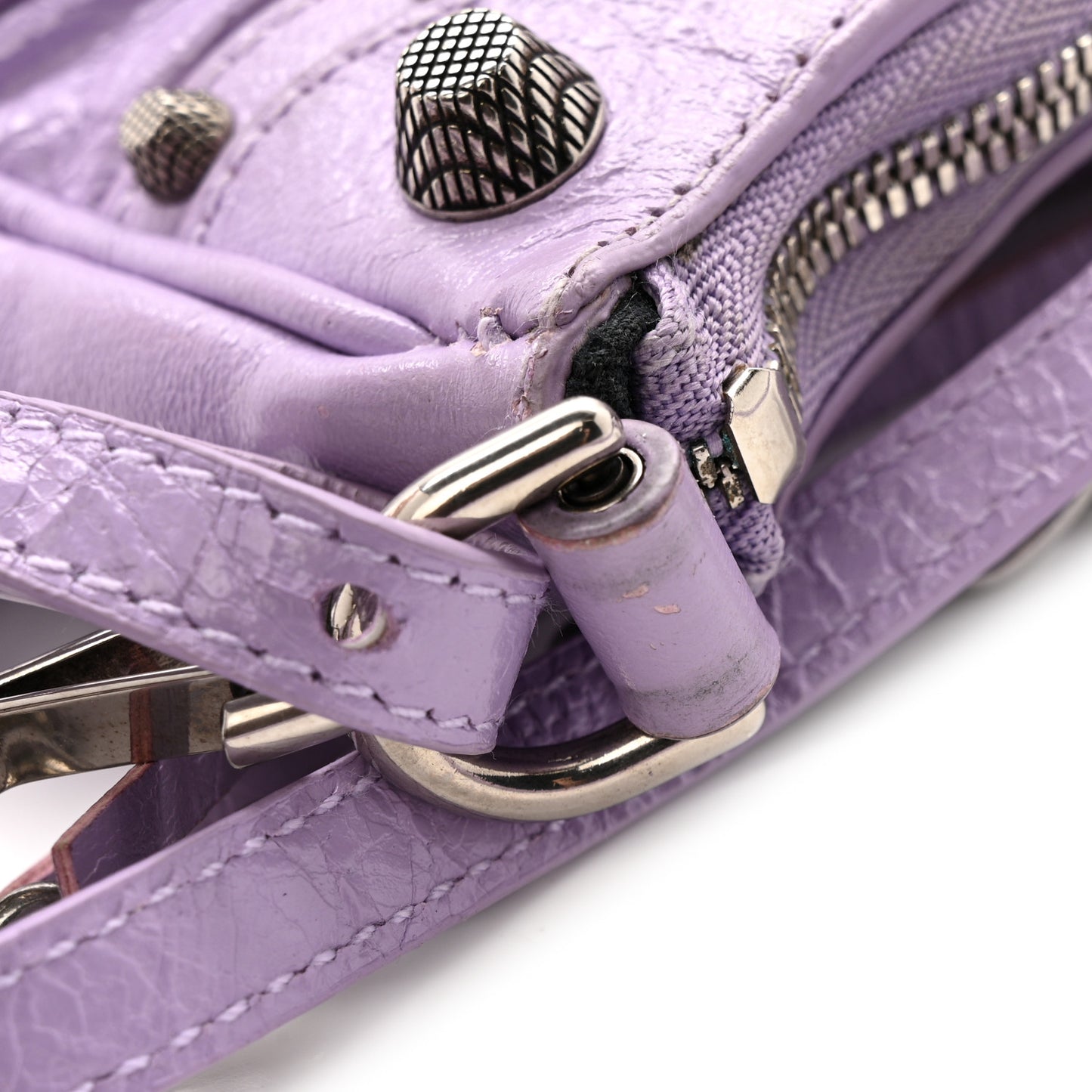 Agneau Arena Le Cagole Mini Purse With Chain Lilac