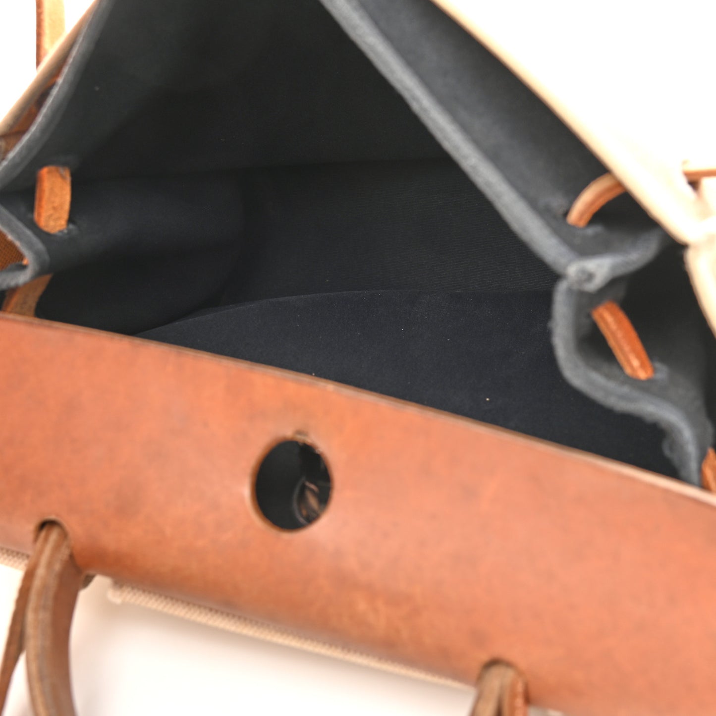 Toile Vache Calfskin Herbag PM 30 Black Natural