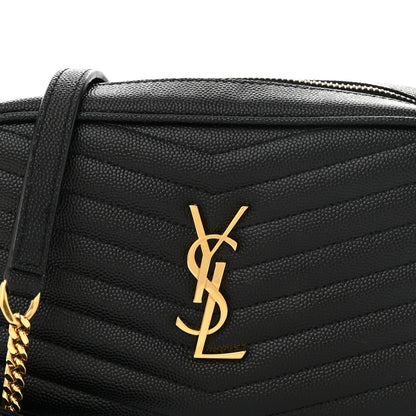 Saint Laurent Grain De Poudre Matelasse Monogram Mini Lou Camera Bag Black 8 of 10