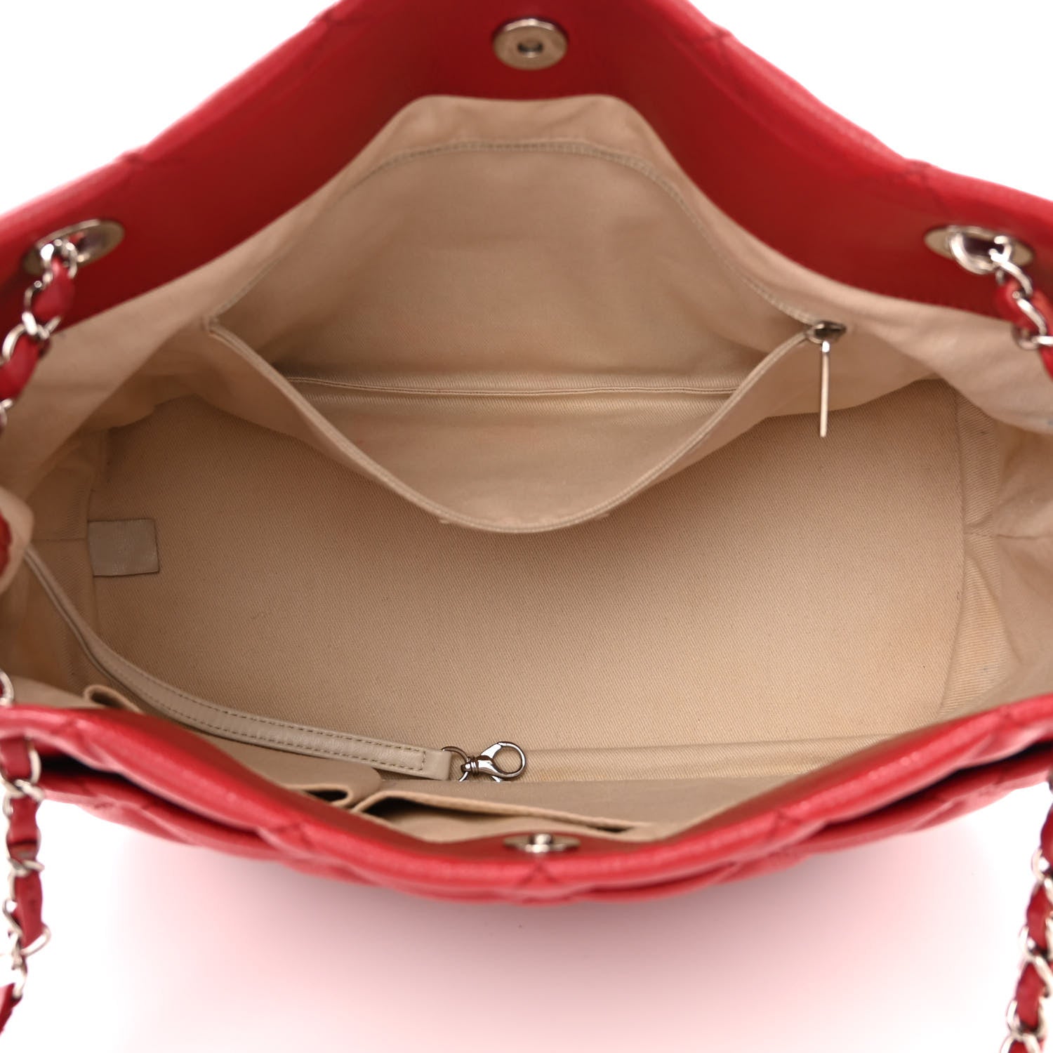 Chanel Caviar Quilted Timeless CC Soft Tote Red 4 of 9