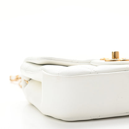 Chanel Lambskin Quilted Small Circular Handle Bag White 8 of 10