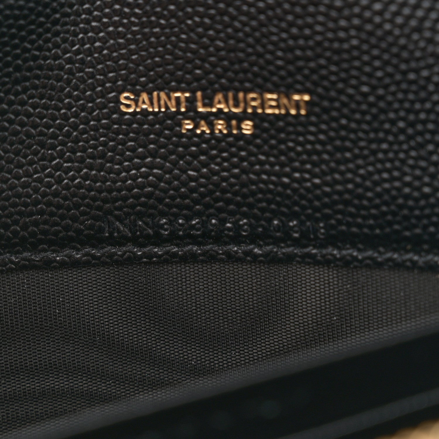Saint Laurent Grain De Poudre Matelasse Chevron Monogram Envelope Chain Wallet Black 7 of 11