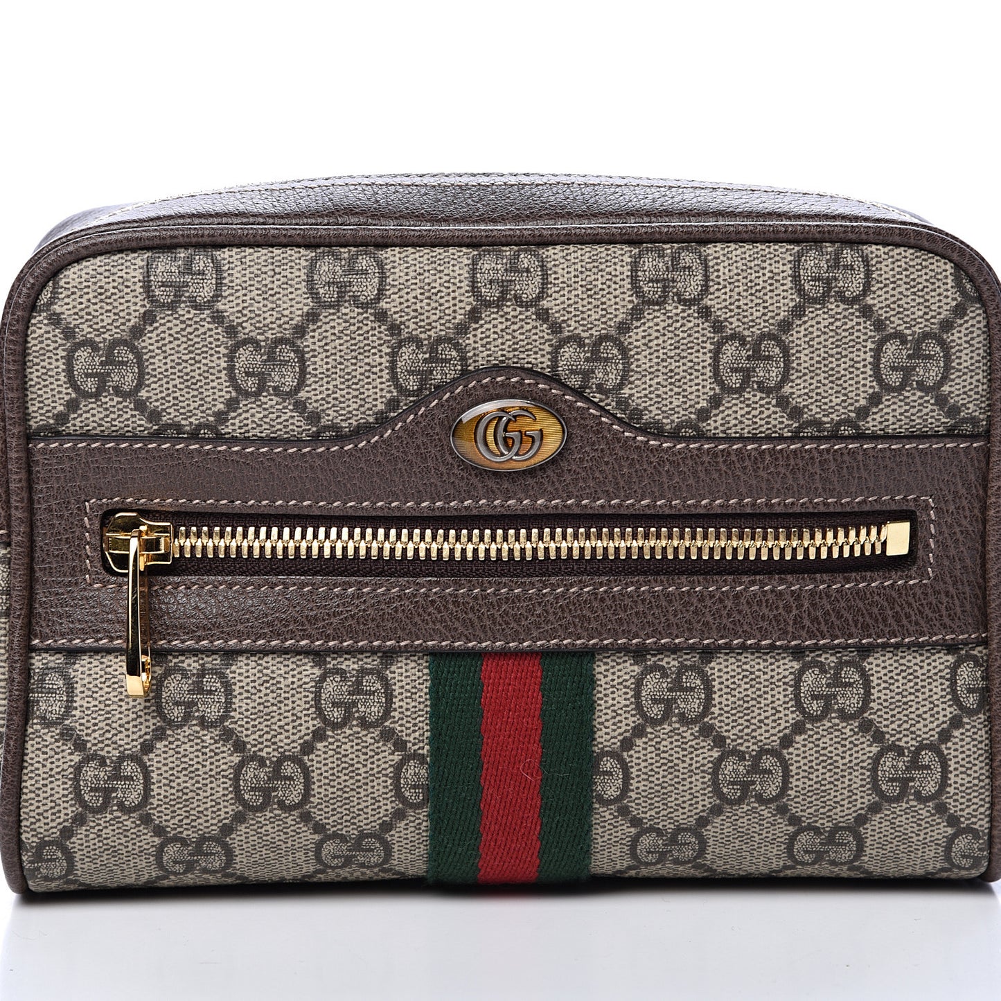 GG Supreme Monogram Web Small Ophidia Belt Bag 95 38 Dark Brown