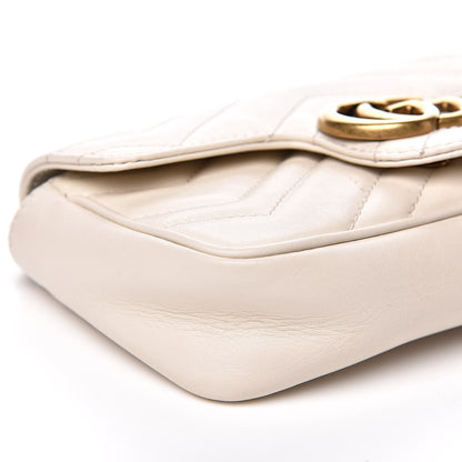 Gucci Calfskin Matelasse Super Mini GG Marmont Shoulder Bag White 8 of 14