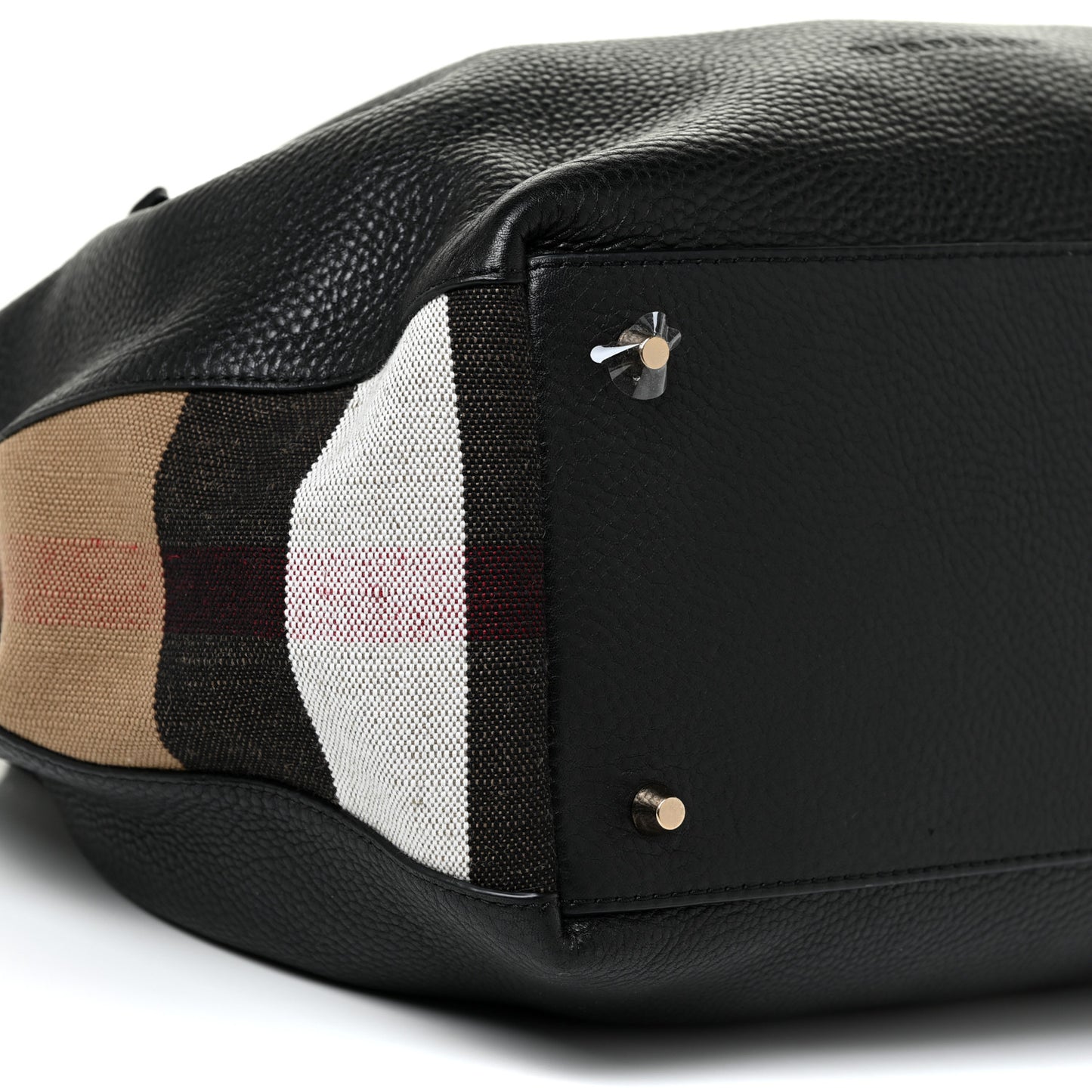 Grainy Calfskin House Check Medium Maidstone Black