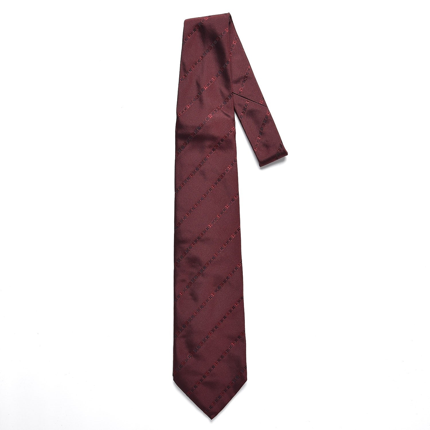 Louis Vuitton Silk Mens Neck Tie Bordeaux 1 of 6