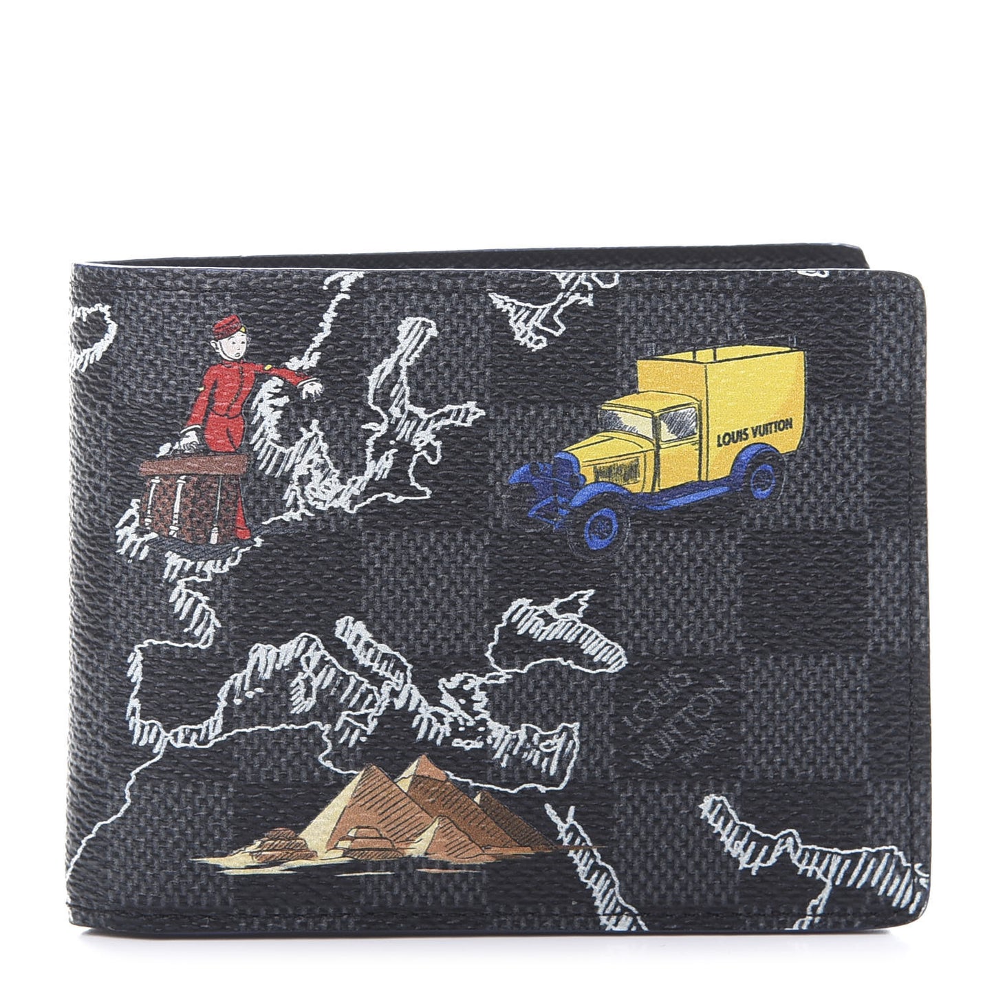 Damier Graphite World Map Slender Wallet