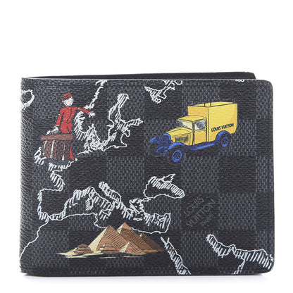 Louis Vuitton Damier Graphite World Map Slender Wallet 1 of 9