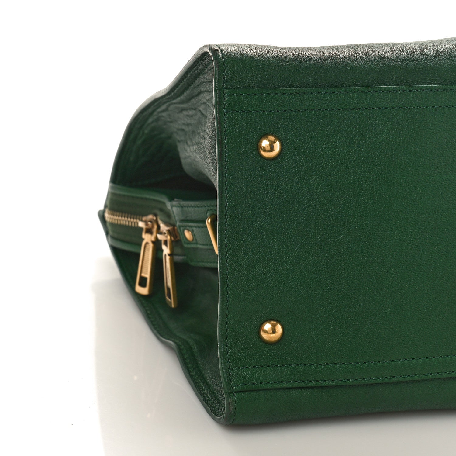 Saint Laurent Sheepskin Medium Cabas ChYc Tartan Green 7 of 10