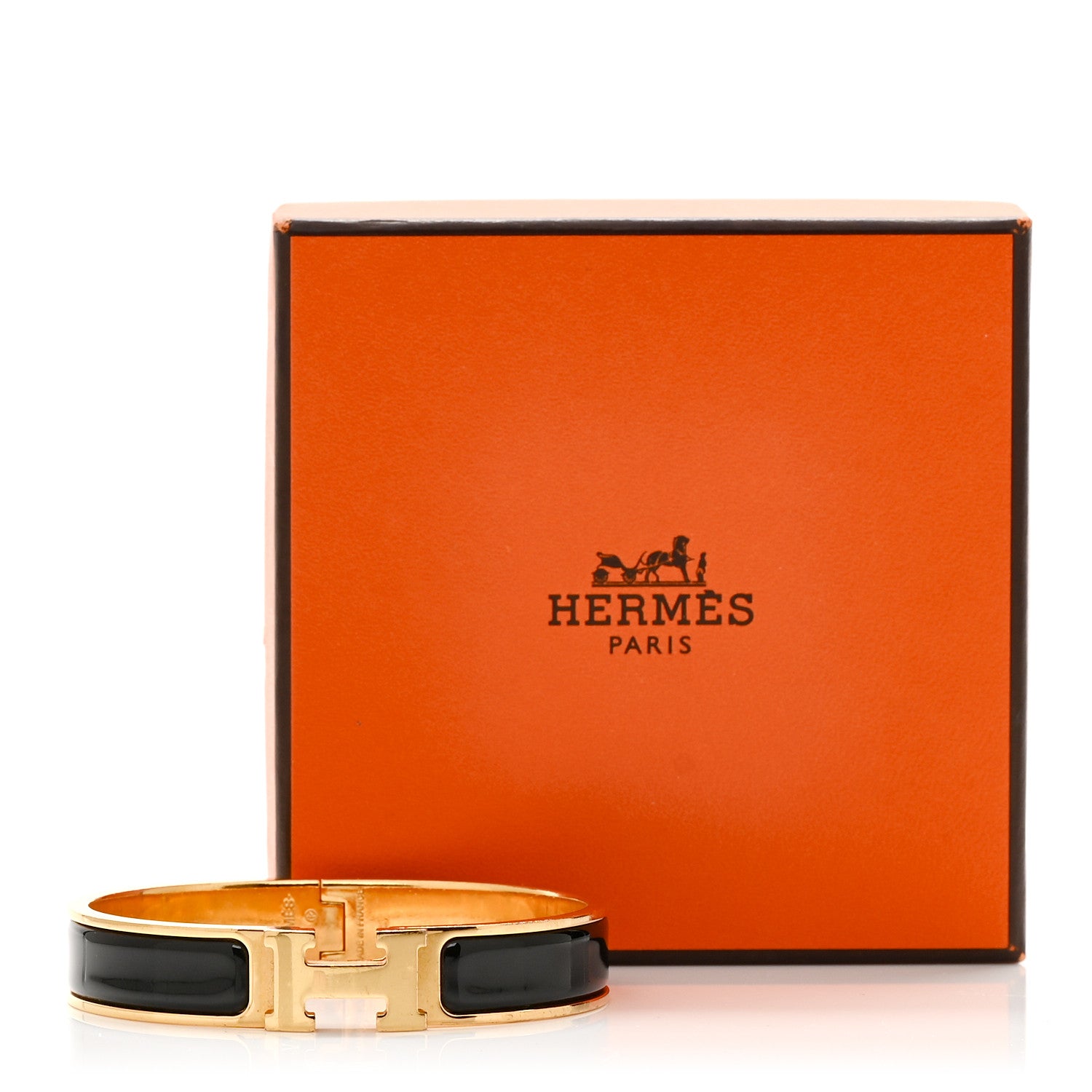 Hermes Enamel Narrow Clic Clac H PM Bracelet Black 4 of 4