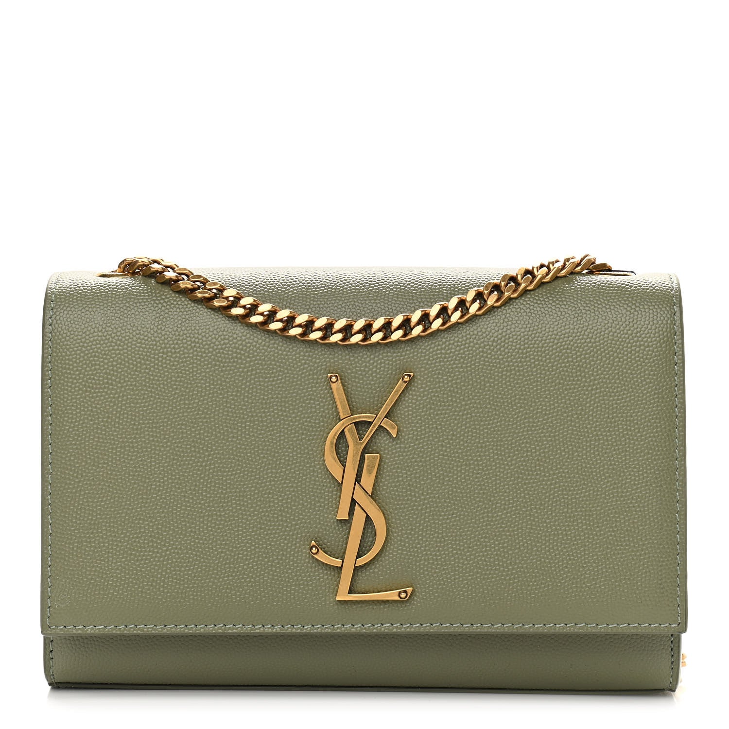 Saint Laurent Grain De Poudre Small Monogram Kate Satchel Light Sage 1 of 9