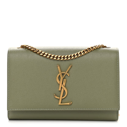 Saint Laurent Grain De Poudre Small Monogram Kate Satchel Light Sage 1 of 9
