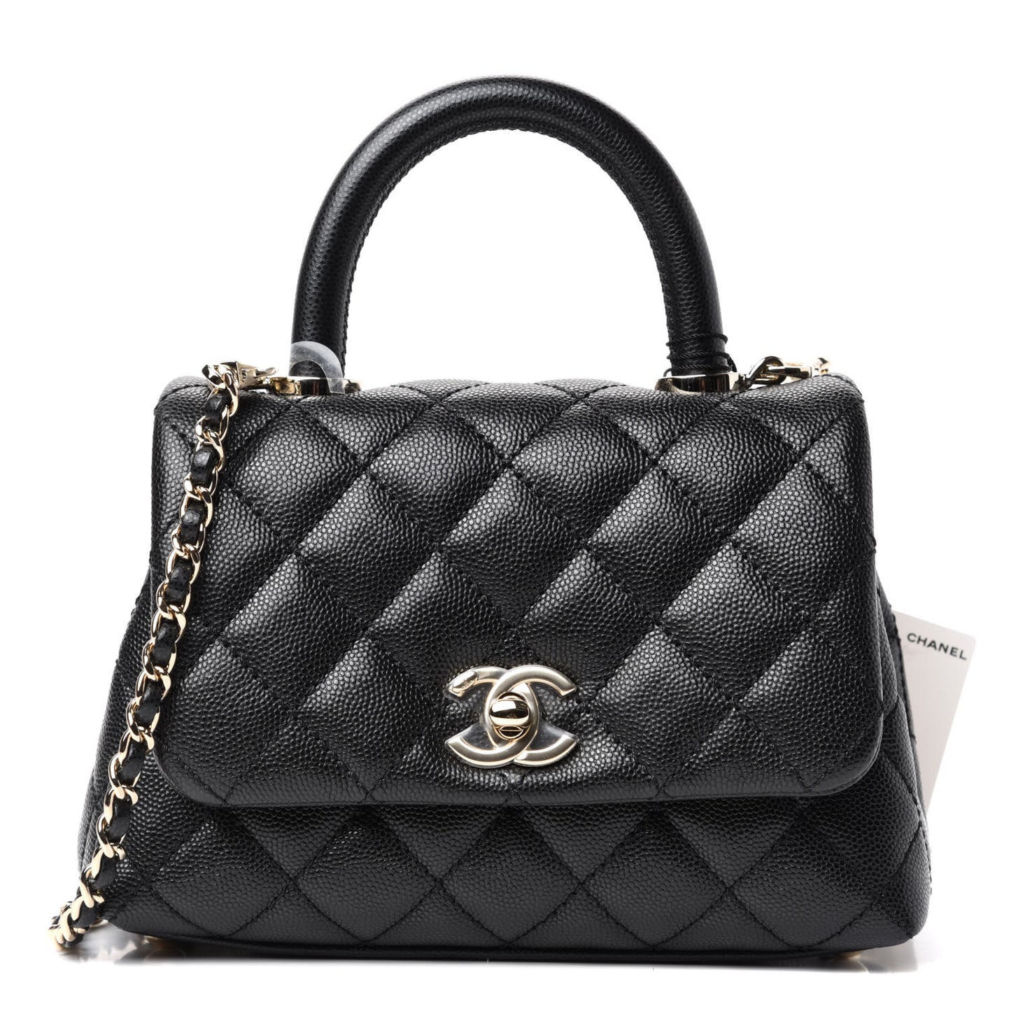 Caviar Quilted Extra Mini Coco Handle Flap Black