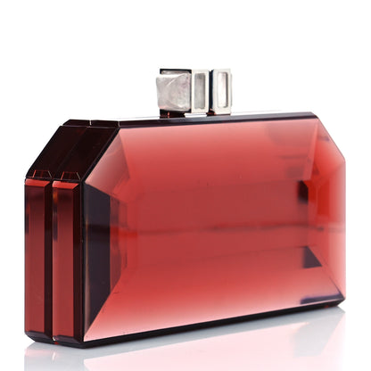 Judith Leiber Acrylic Faceted Box Clutch Red 3 of 10