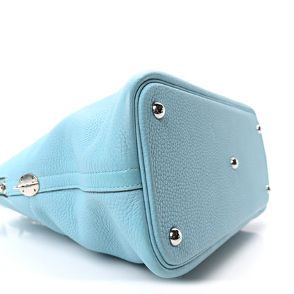 Hermes Taurillon Clemence Bolide 35  Bleu Atoll 9 of 10