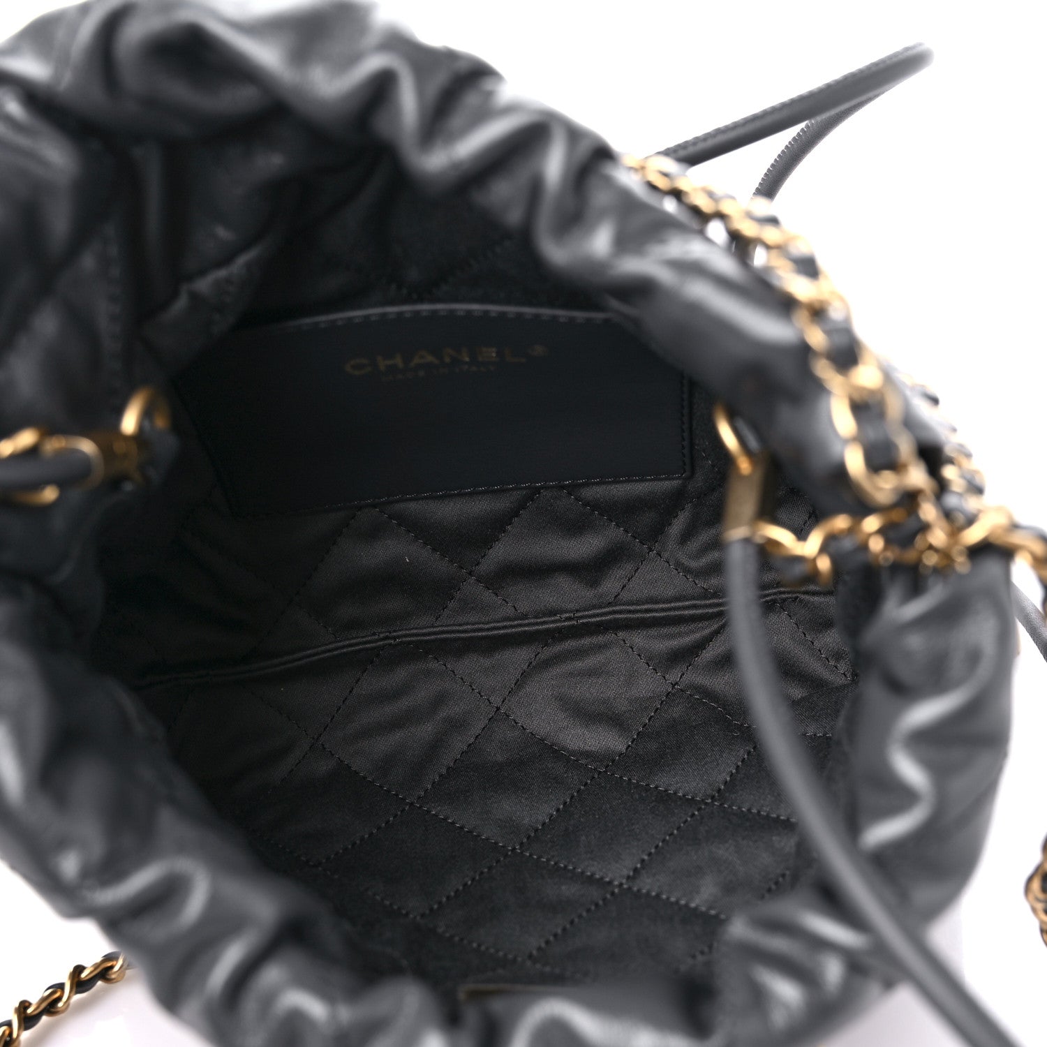 Chanel Shiny Calfskin Quilted Mini Chanel 22 Dark Grey 5 of 9