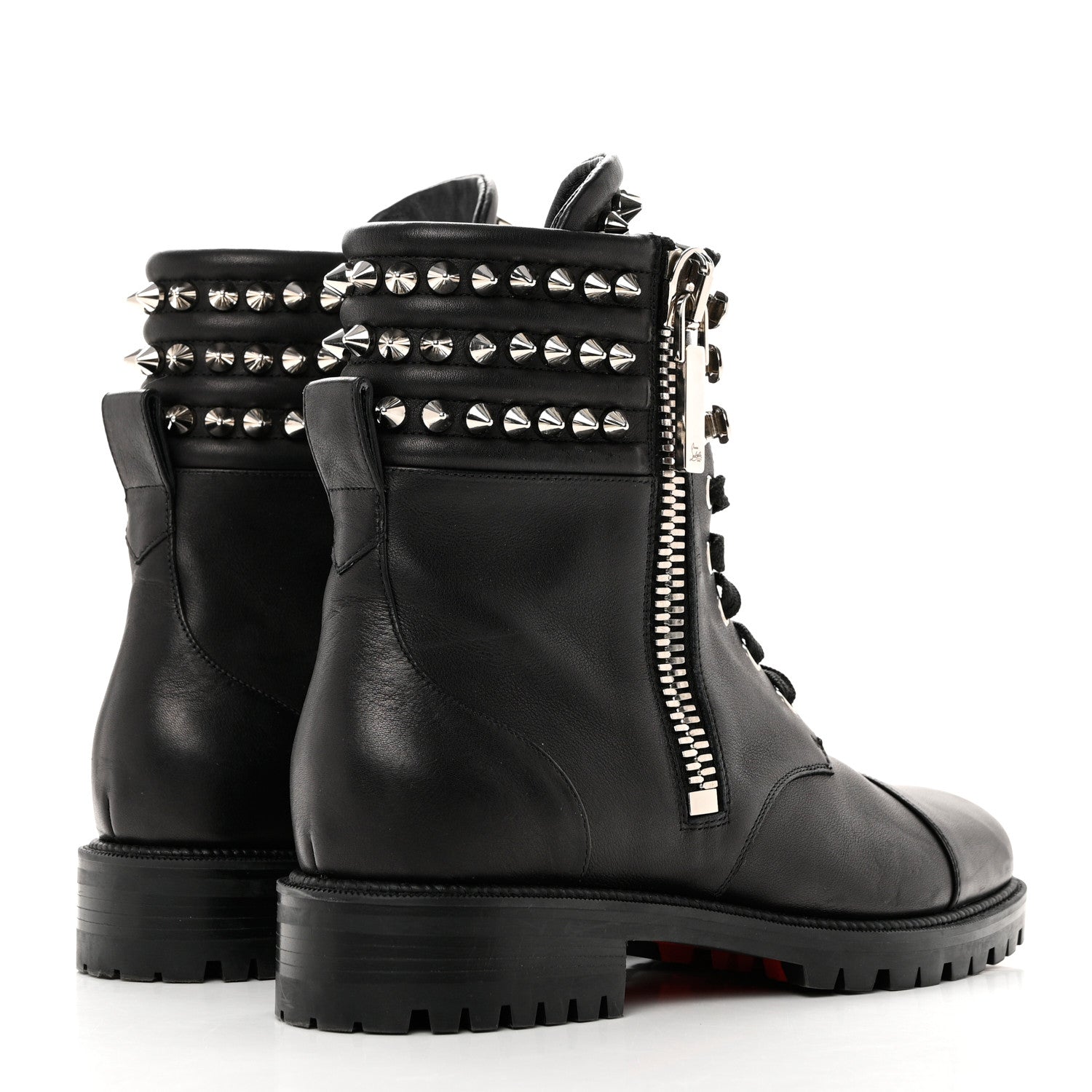 Christian Louboutin Spikes Combat Boots 40 Black 4 of 9