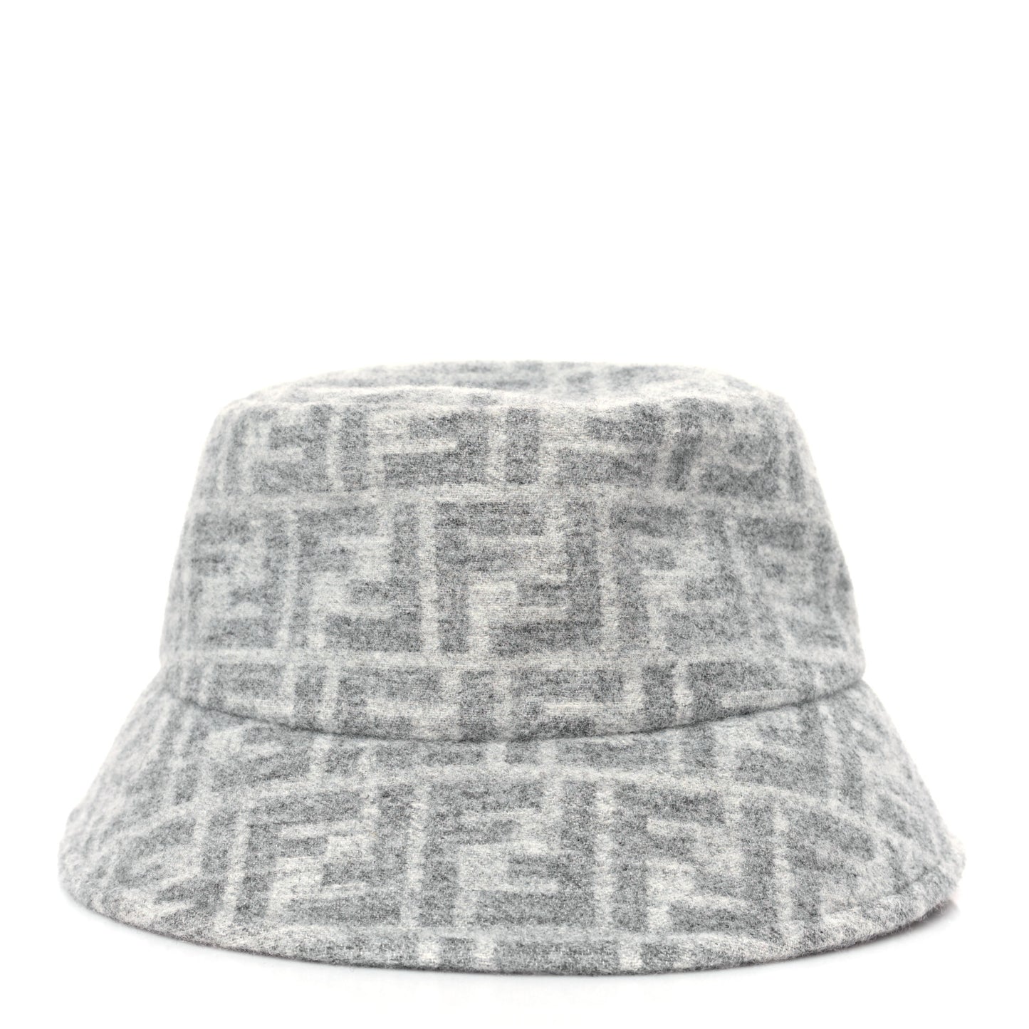 Wool Silk FF Bucket Hat M Grey
