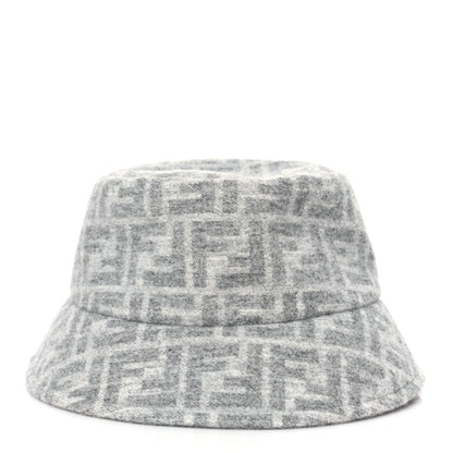 Fendi Wool Silk FF Bucket Hat M Grey 3 of 6