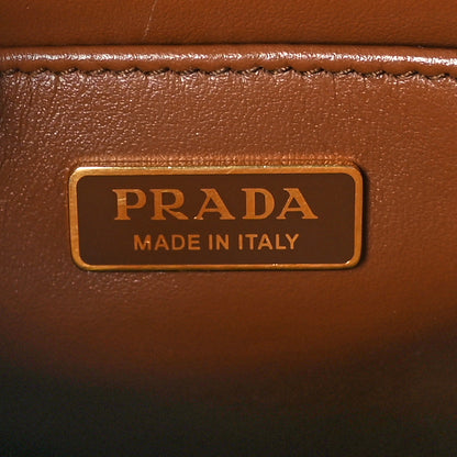Prada Jacquard Saffiano Triangolo Symbole Embroidered Micro Tote Tobacco Talco 6 of 8