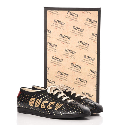 Gucci X SEGA Calfskin GUCCY Stars Mens Falacer Sneakers 9 Black 12 of 12
