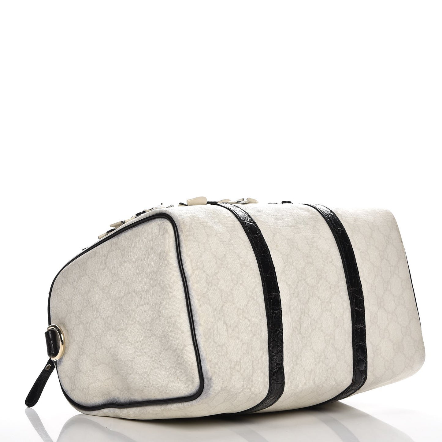 GG Plus Monogram Embellished Medium Joy Boston White Black