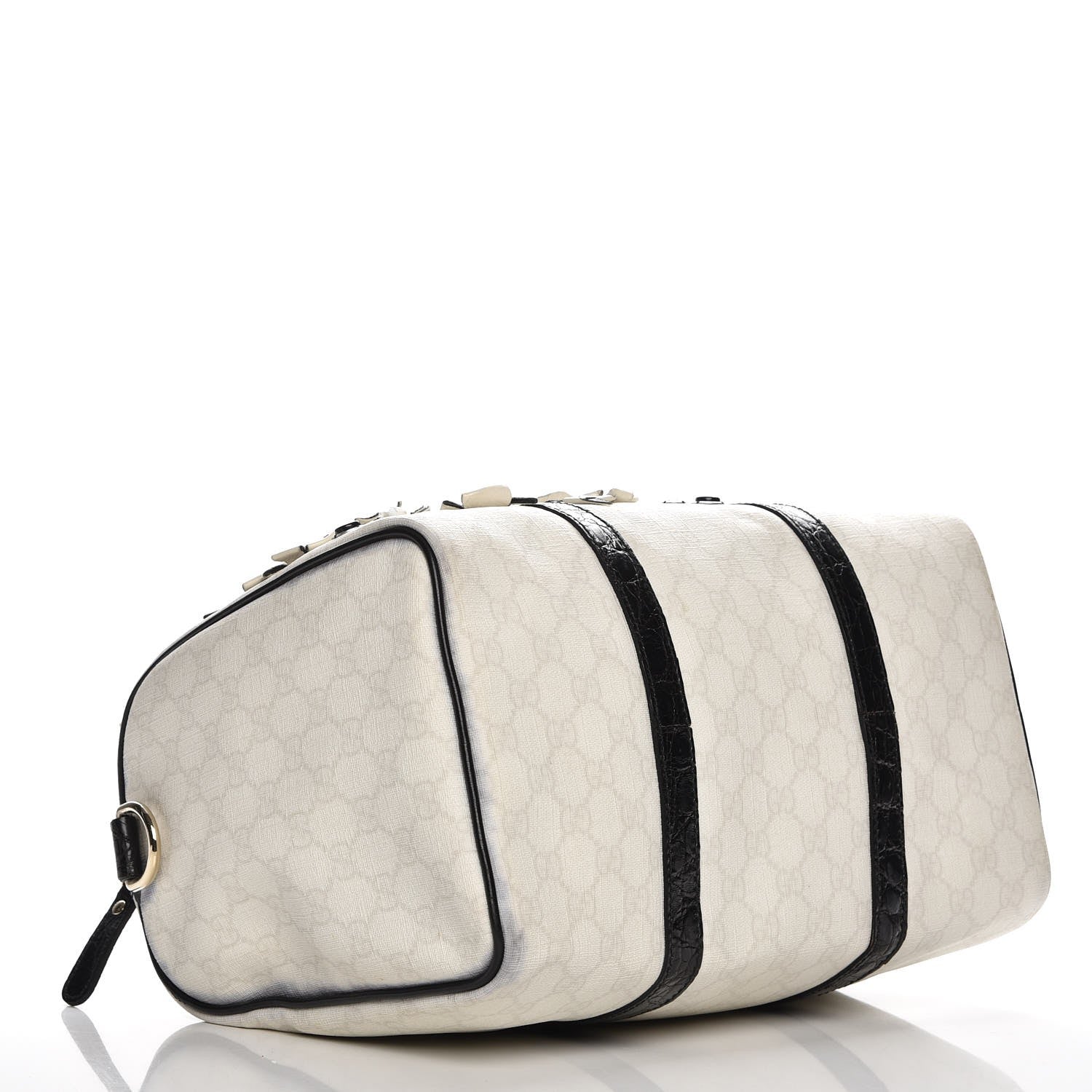 Gucci GG Plus Monogram Embellished Medium Joy Boston White Black 4 of 13