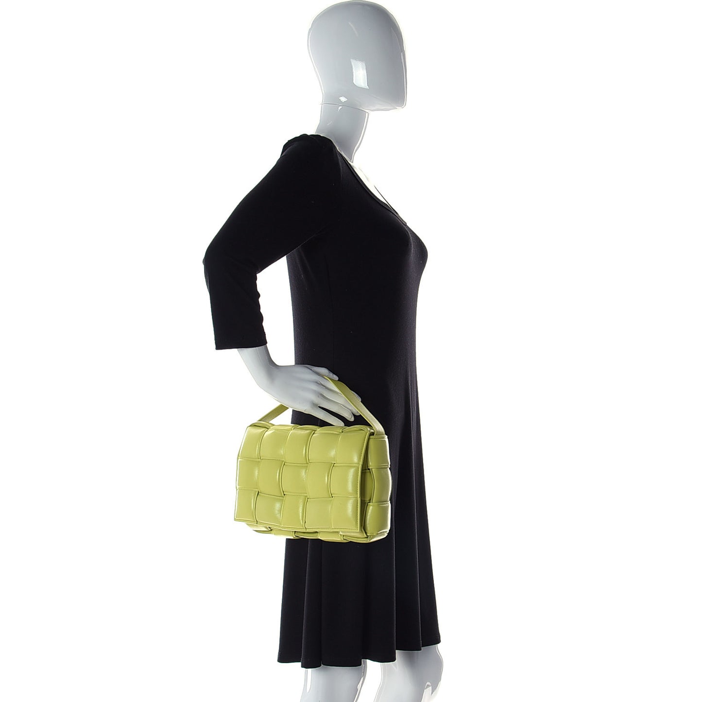Nappa Maxi Intreccio Padded Cassette Crossbody Bag Seagrass