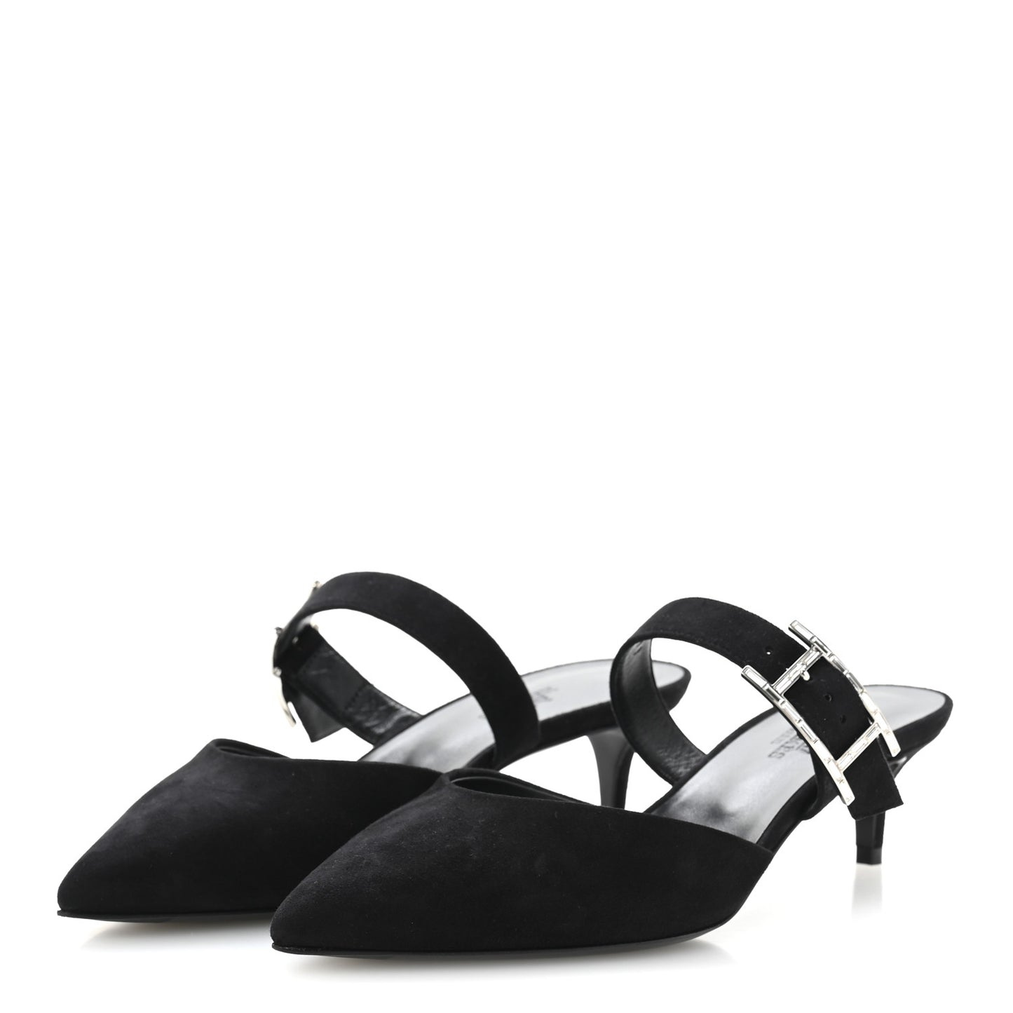 Suede Goatskin Blink Mules 36 Black