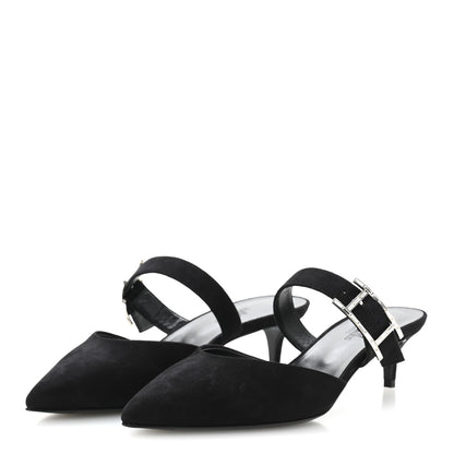 Hermes Suede Goatskin Blink Mules 36 Black 4 of 10