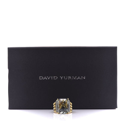 David Yurman 18K Yellow Gold Diamond Prasiolite 16mm Wheaton Ring 52 6 6 of 11