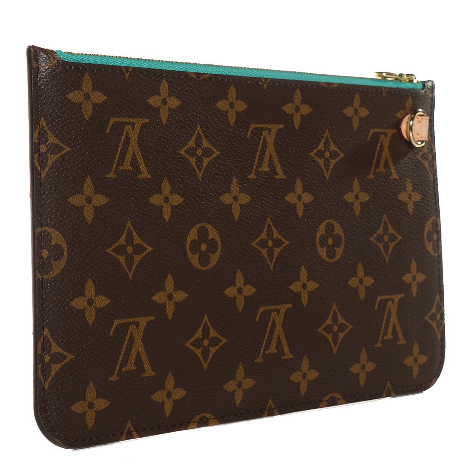Louis Vuitton Monogram Neverfull MM GM Pochette Turquoise 3 of 7