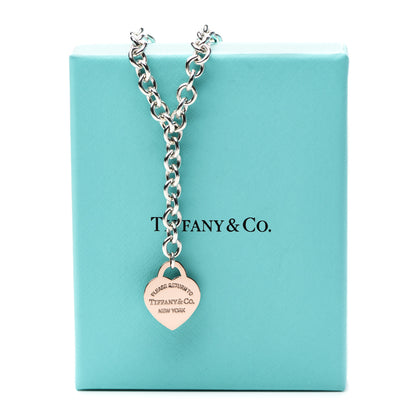 Tiffany Sterling Silver Rubedo Heart Tag Lariat Necklace 6 of 6