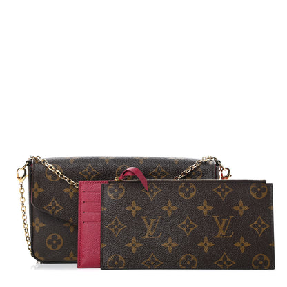 Louis Vuitton Monogram Pochette Felicie Chain Wallet Fuchsia 1 of 16