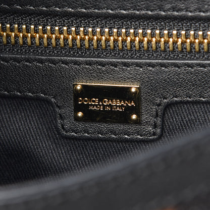 Dolce & Gabbana Dauphine Leopard Print Small Miss Sicily Satchel Black 6 of 11