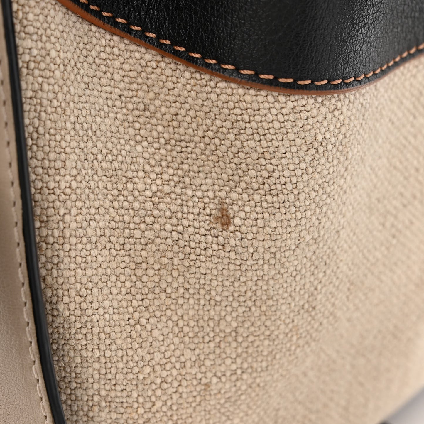 Calfskin Canvas Mini Hammock Shoulder Bag Mink Black