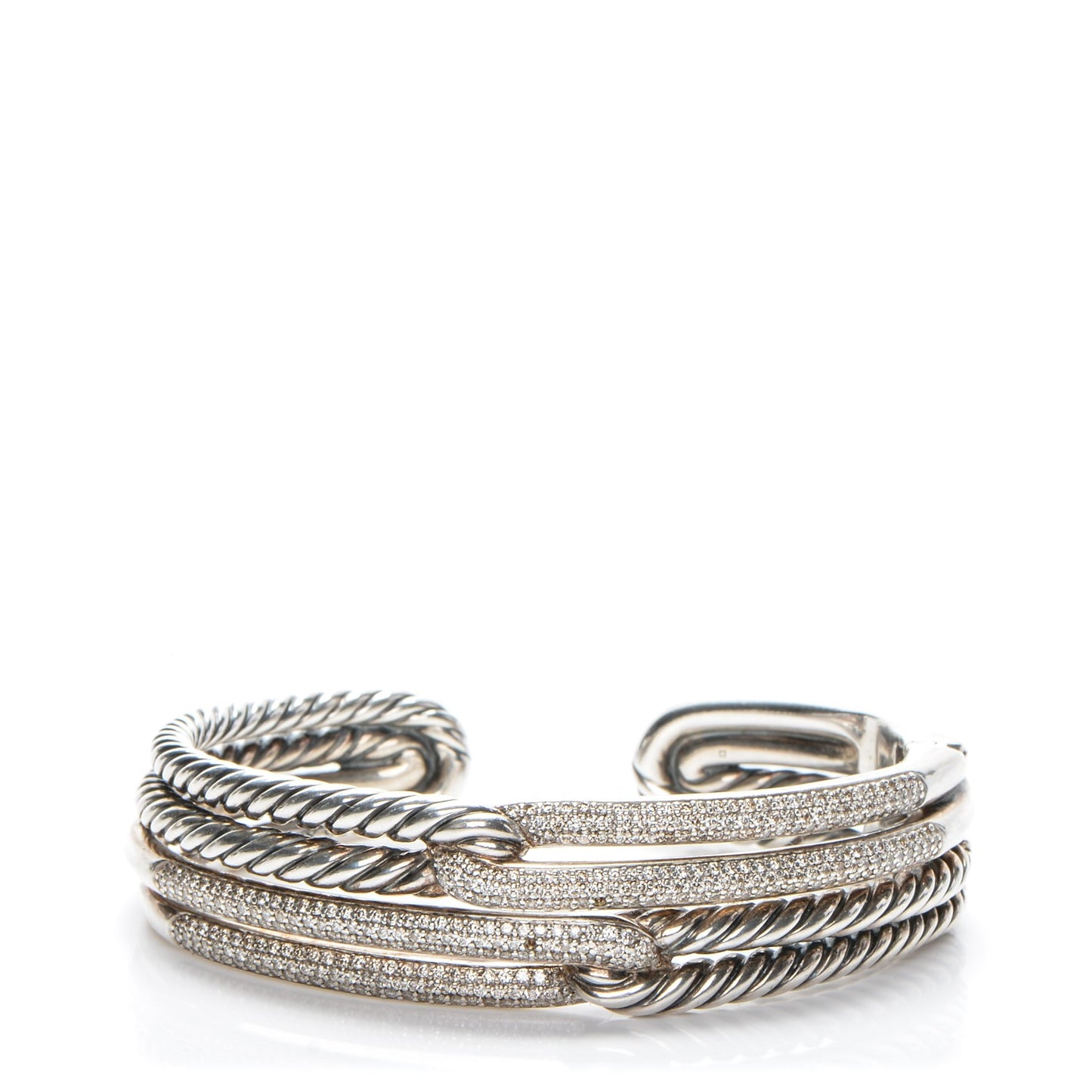 Sterling Silver Diamond Double Loop Labyrinth Bracelet
