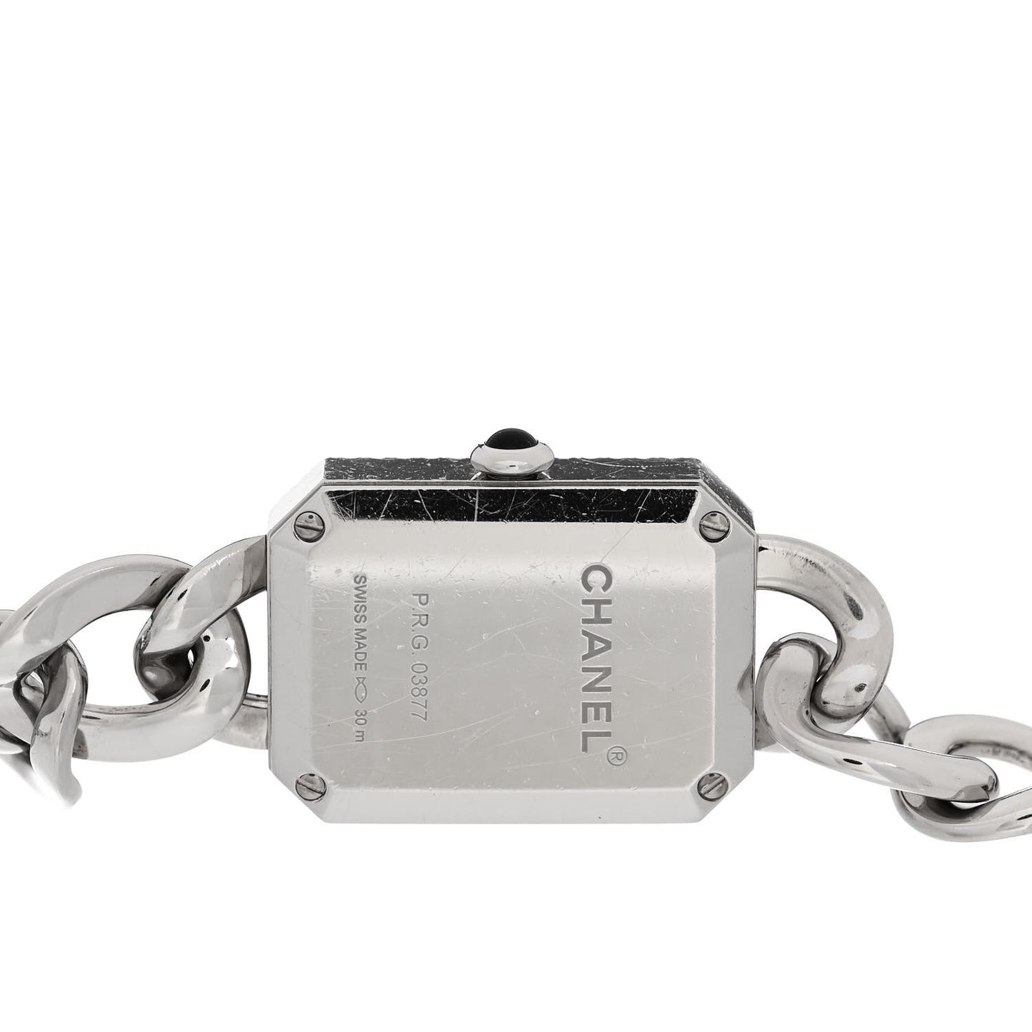 Stainless Steel Diamond Bezel 20mm Chain Premiere Quartz Watch Black