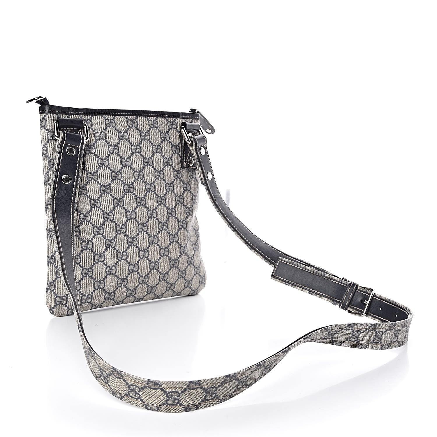 Gucci GG Plus Monogram Signature Web Loop Messenger Blue 3 of 10