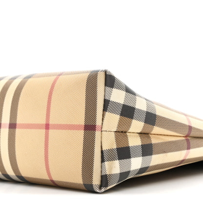 Burberry Calfskin Nova Check Flap Shoulder Bag Red 10 of 10