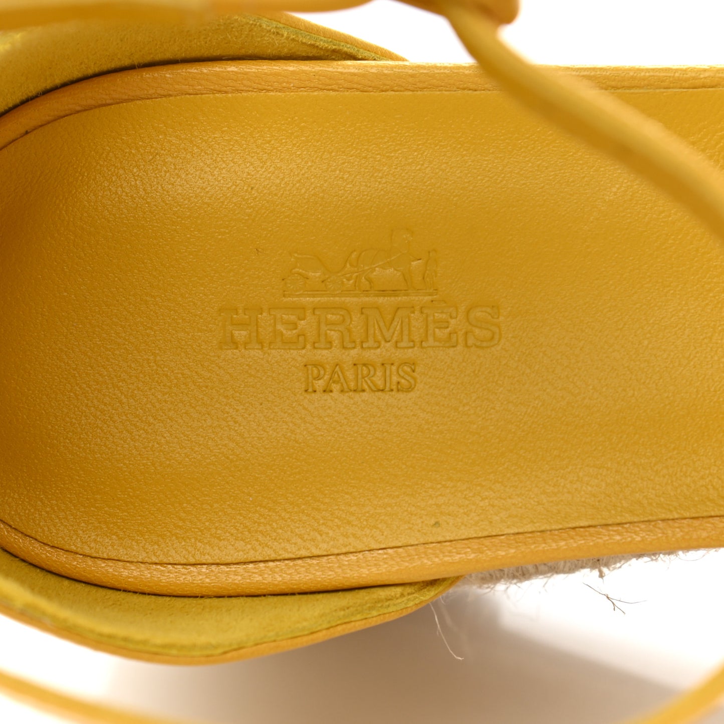 Goatskin Elda Espadrille Wedge Sandals 40 Jaune Sable