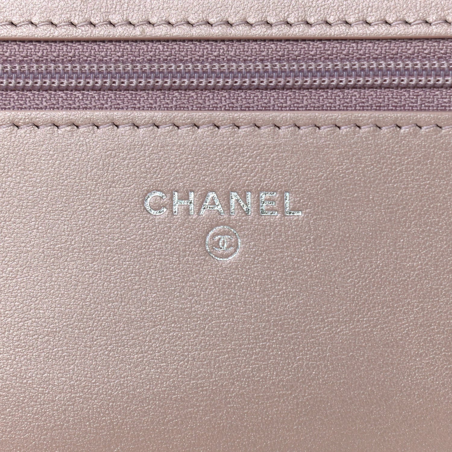 Chanel Goatskin Camellia Embossed Wallet On Chain WOC Light Pink 7 of 9
