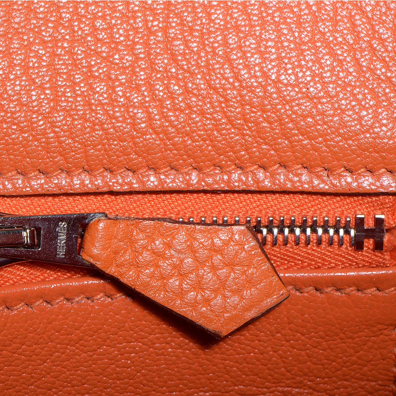Hermes Taurillon Clemence Birkin 35 Orange 16 of 26